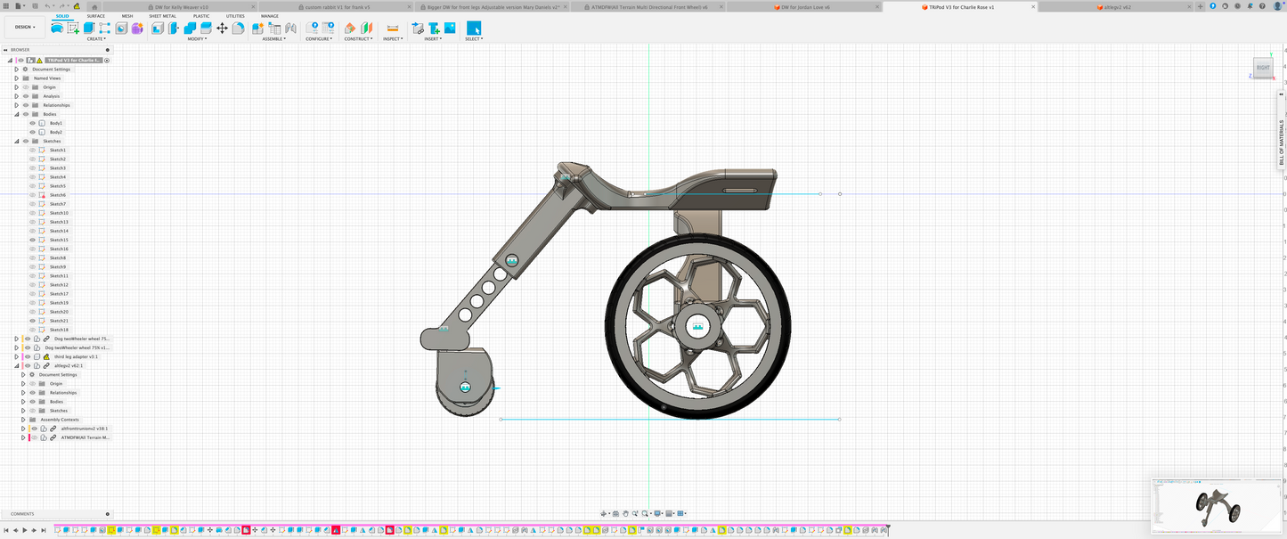 Dog Wheelchair for Front Legs V3 (The Tripod)