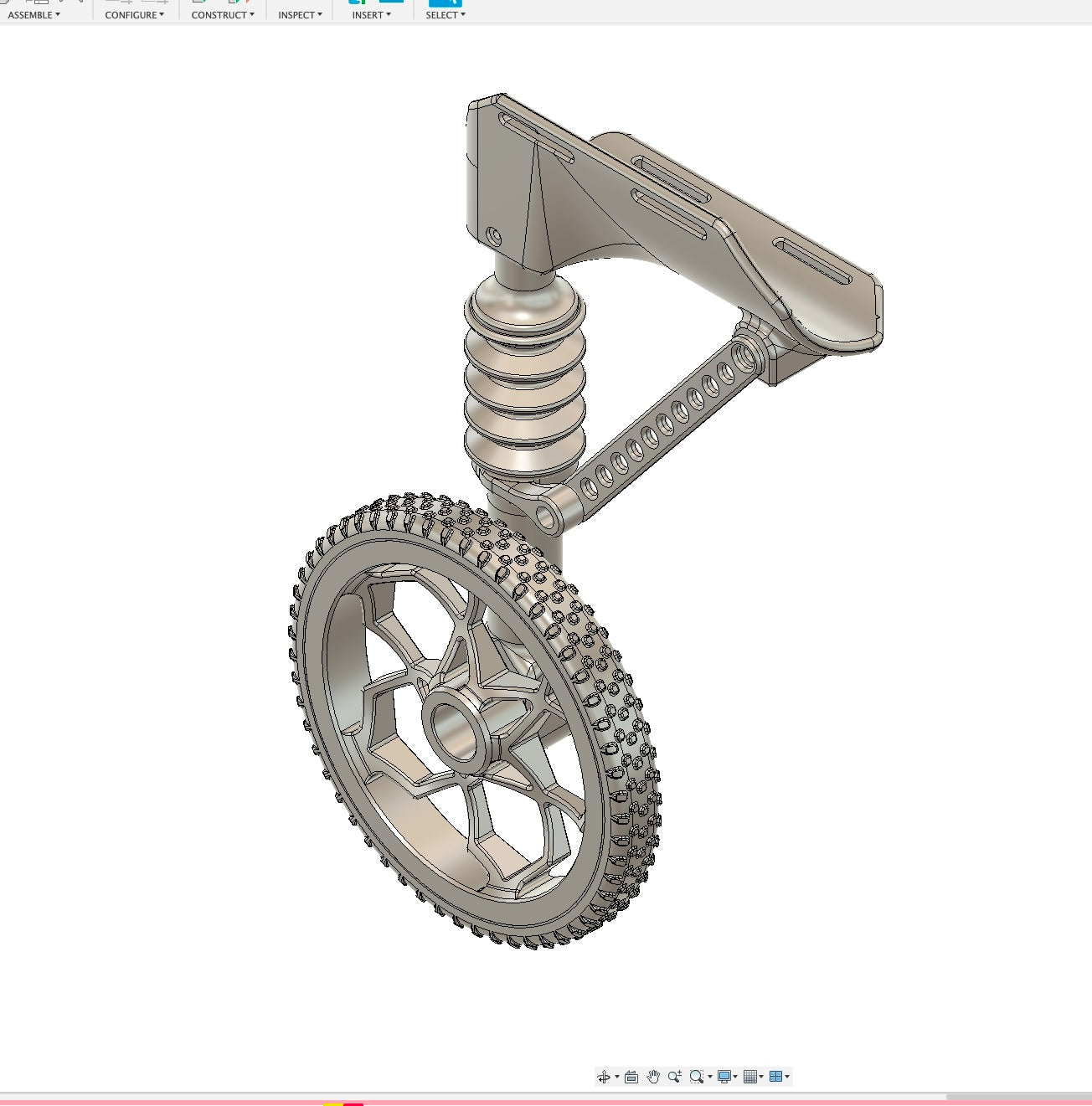 Mobility device with shock absorber prototype.