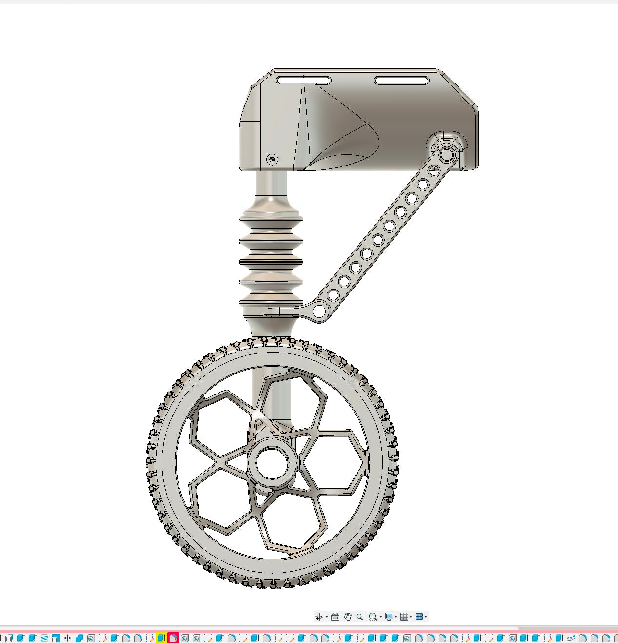 Mobility device with shock absorber prototype.